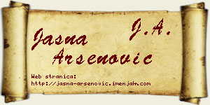 Jasna Arsenović vizit kartica